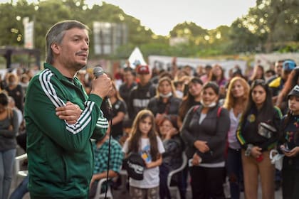 Máximo Kirchner, el sábado, al inaugurar la unidad básica "Tiago Ares", en Quilmes Oeste