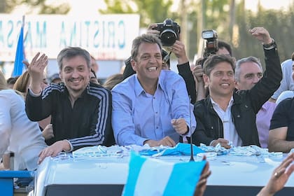 Máximo Kirchner, Sergio Massa y Axel Kicillof