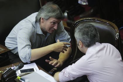 Máximo Kirchner y Andrés Larroque, cuando compartían la Cámara de Diputados
