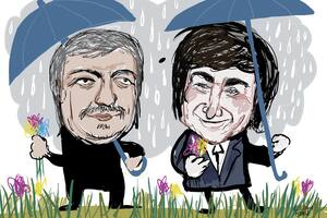 Máximo Kirchner y Javier Milei