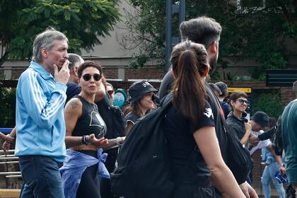 Máximo Kirchner y Mayra Mendoza, juntos en la marcha del 24 de marzo