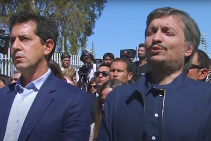 Máximo Kirchner y  Wado de Pedro en el aniversario de Comodoro Rivadavia. Captura de video