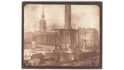 "Nelson''s Column under Construction, Trafalgar Square"