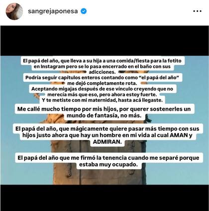 "Me callé mucho tiempo por mis hijos, por querer sostenerles un mundo de fantasía, no más", sentenció Suárez