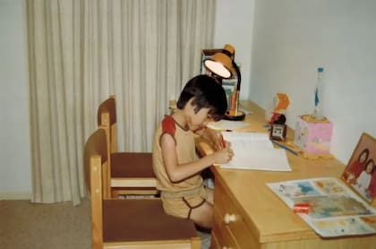 "Me encantaba hacer la tarea de aritmética", cuenta Tao. Esta foto es de 1984