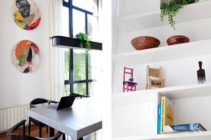 “Me identifico con la movida minimalista. Tengo pocas cosas, pero queridas”, como las dos sillitas, que compró en Salta y Villa La Angostura. Son sus objetos preferidos.