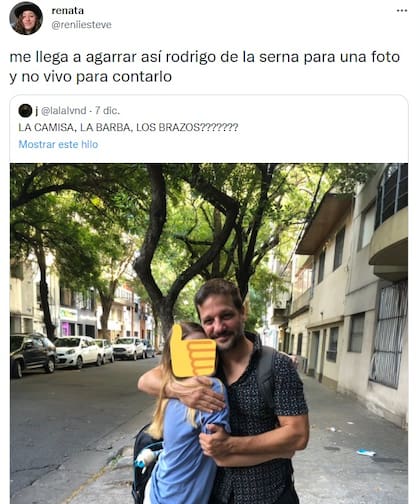 “Me llega a agarrar así Rodrigo de la Serna para una foto y no vivo para contarlo”, uno de los tantos comentarios que provocó la foto del actor