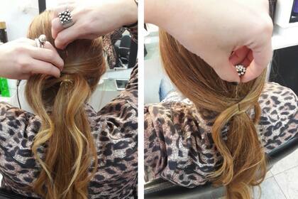 Media cola con pin: paso 3 (ambos lados)