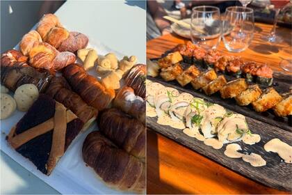 Medialunas y sushi: parte del menú con el que fueron agasajados el Peque y sus amigos en Ibiza