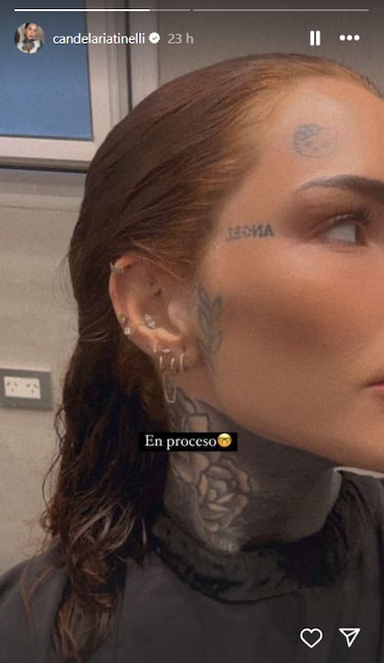 Mediante su perfil, la influencer compartió todo el proceso de su paso por la peluquería (Captura: Instagram @candelariatinelli)