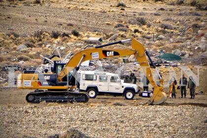 Mediciones durante la excavación en la Estancia Cruz Aike