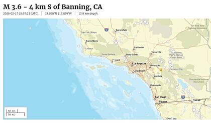 Medios locales señalan que el sismo se sintió en algunas comunidades del Inland Empire