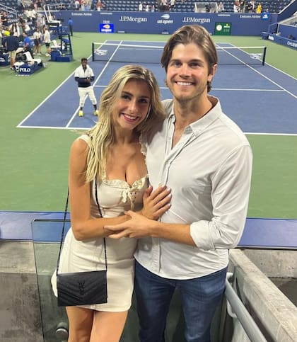 Megan Lucky y su novio en el US Open