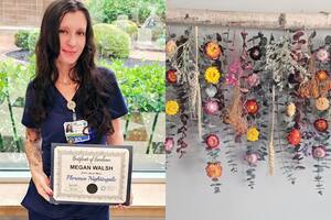Megan Walsh es una enfermera de medio tiempo de Nueva Jersey que se destaca en su tienda de Etsy de decoración