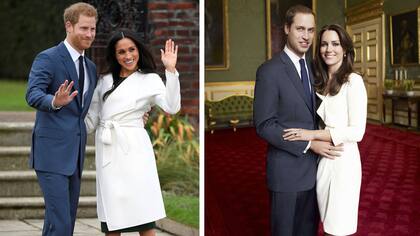 Meghan Markle eligió el blanco para su primera foto como prometida del príncipe Harry, el mismo color que Kate Middleton usó en el posado oficial del compromiso real