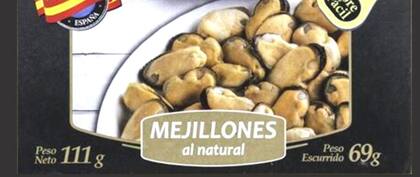 Mejillones de España en un supermercado argentino