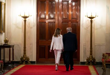 Melania y Donald Trump en la Casa Blanca