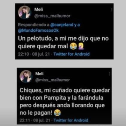 A pesar de las declaraciones del hombre, "Meli" insistió con que Pampita no le pagó el trabajo a su cuñado