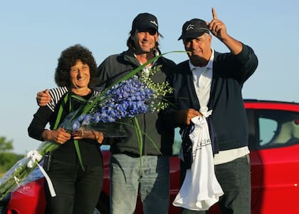 Melito Cerezo junto al amor de su vida, La Turca María Motrán, y Adolfito Cambiaso, en la Copa Diamante 2010
