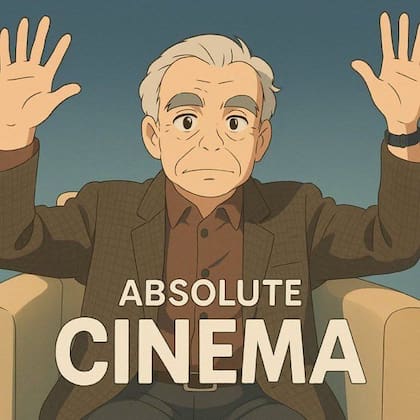 Meme del director de cine Martin Scorsese, dibujado con la animación del Estudio Ghibli