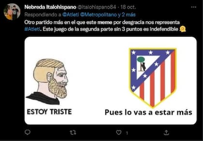 Meme sobre la eliminación del Atlético Madrid de la Champions League