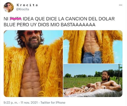 Memes por el videoclip de Flor Vigna donde participó Luciano Castro (Foto: Captura Twitter/@Krocita)