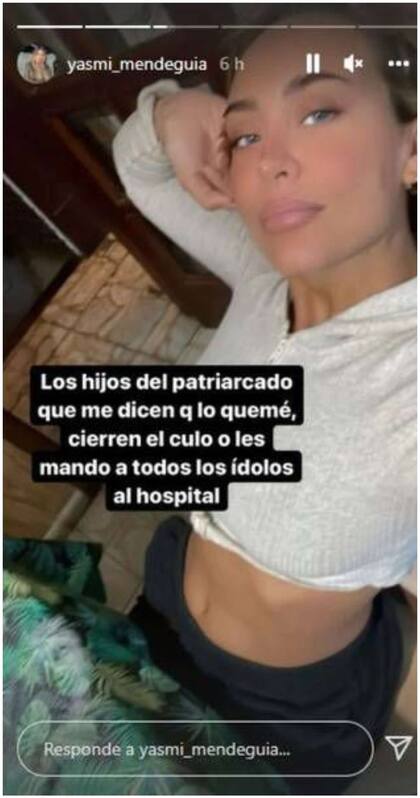 Mendeguía fue por más y amenazó a quienes la acusaron de "quemar" a Salvio por su acción
Foto: captura de pantalla