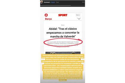 El mensaje de Messi en Instagram