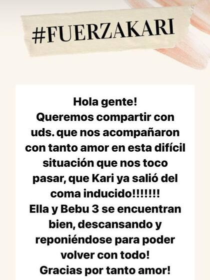 El posteo de la familia de Karina Gao en su cuenta