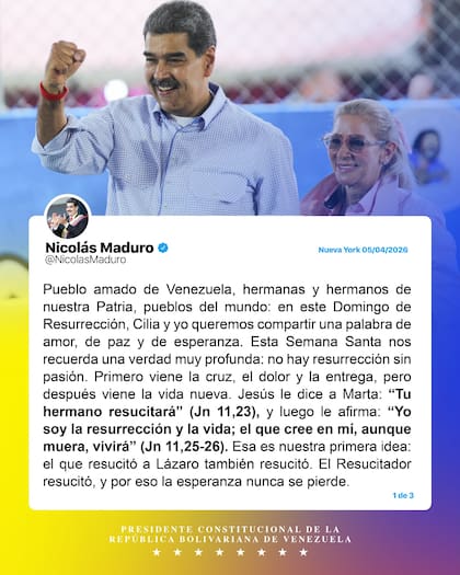 Mensaje por el Domingo de Pascua de Maduro