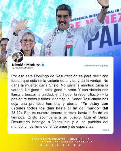 Mensaje por el Domingo de Pascua de Maduro