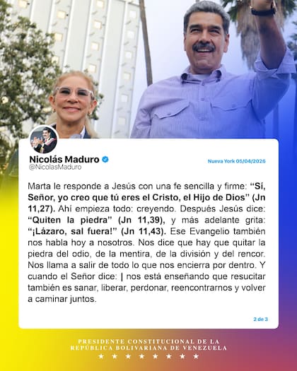 Mensaje por el Domingo de Pascua de Maduro