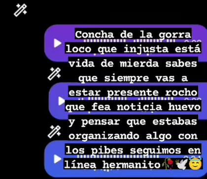 Mensajes en redes sociales de los amigos del delincuente