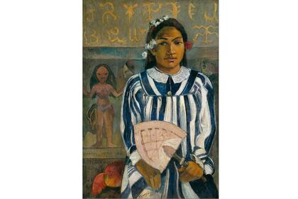 "Merahi metua no Tehamana" (Los ancestros de Tehamana), Paul Gauguin, 1893, pertenece al Art Institute of Chicago. El impresionista francés retrató a la joven mujer con la que formó pareja en Tahiti, de solo 13 años. Celebrada por un uso radical del color, anticipó las vanguardias del SXX