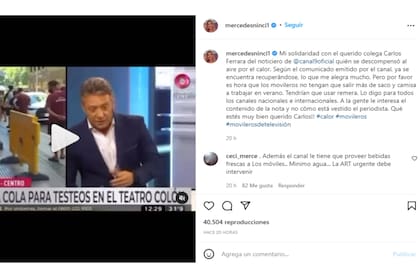 Mercedes Ninci realizó su descargo en su cuenta de Instagram. Captura Instagram @mercedesninci1