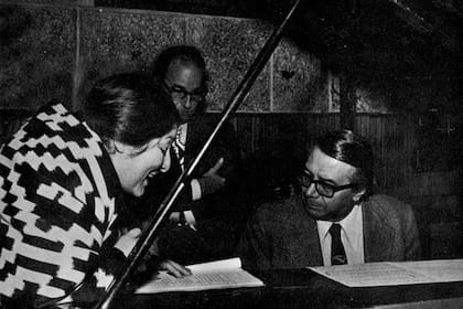 Mercedes Sosa, Félix Luna y Ariel Ramírez.