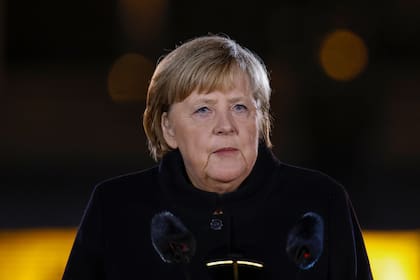 Merkel, en su ceremonia de despedida, el pasado jueves