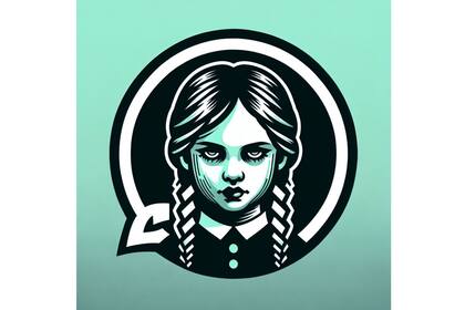 Merlina en el modo "Los locos Addams" para WhatsApp, según la IA