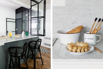 ¿Mesada de Carrara? Aunque los arquitectos aclaran siempre que es una piedra porosa que se mancha, muchos clientes la siguen eligiendo por su belleza y la forma en que refleja la luz.