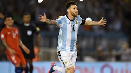 Messi celebra su gol de penal