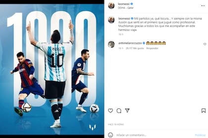 Messi compartió su emoción por su partido número 1000. (Foto: Instagram @liomessi)