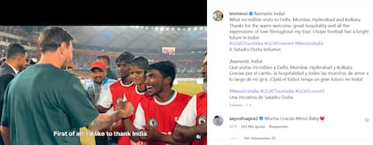 Messi compartió un posteo dedicado a India