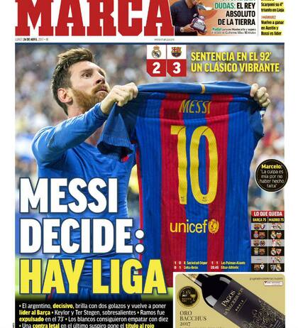 Messi decide: hay liga, la tapa de Marca