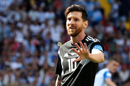 Messi, durante el primer partido de Argentina en el Mundial Rusia 2018