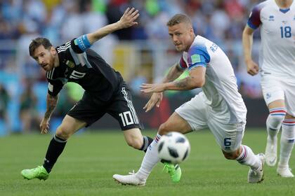 Messi, durante el primer partido de Argentina en el Mundial Rusia 2018