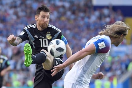Messi, durante el primer partido de Argentina en el Mundial Rusia 2018