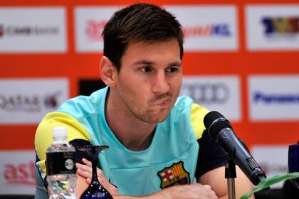 Messi en la conferencia de prensa en Kuala Lumpur