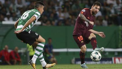 Messi, frente a Rodrigo Battaglia