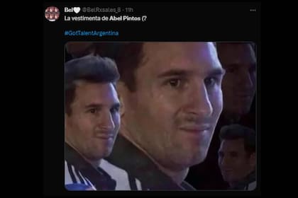 Messi fue utilizado para la reacción ante el look de Abel Pintos (Captura Twitter)