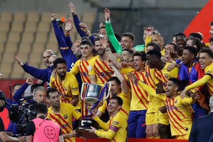 Messi ganó la Copa del Rey con Barcelona este año, su único título a nivel clubes